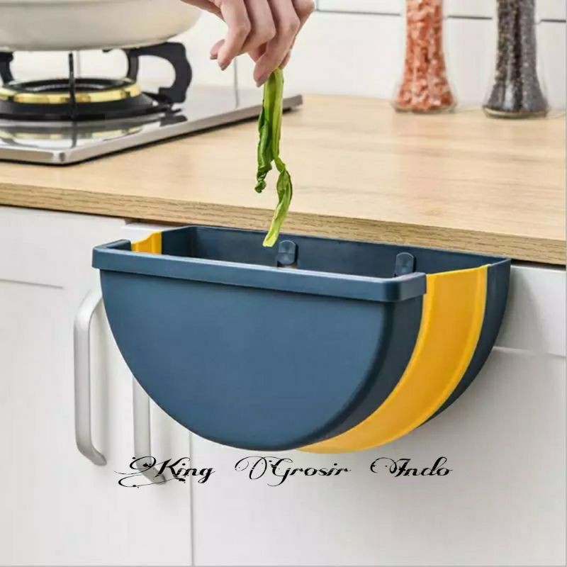 Tempat Sampah Mobil Dapur Toilet Gantung Lipat / Oval Foldable Kitchen Bin