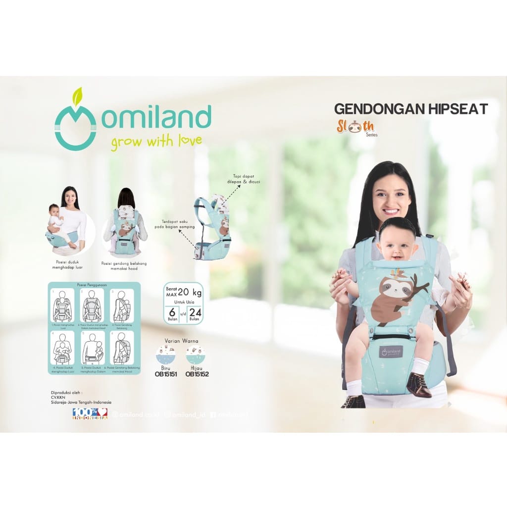 Omiland Gendongan Hipseat Sloth Series OB1515