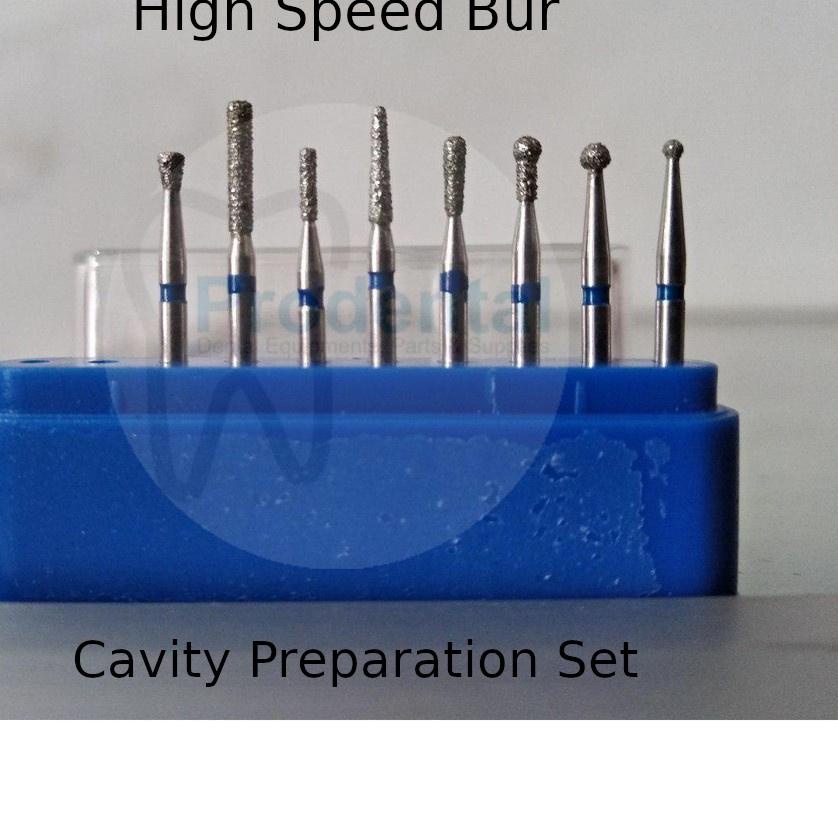 Dental diamond bur gigi set bur gigi pita biru kuning merah preparation preparasi crown molar anteri
