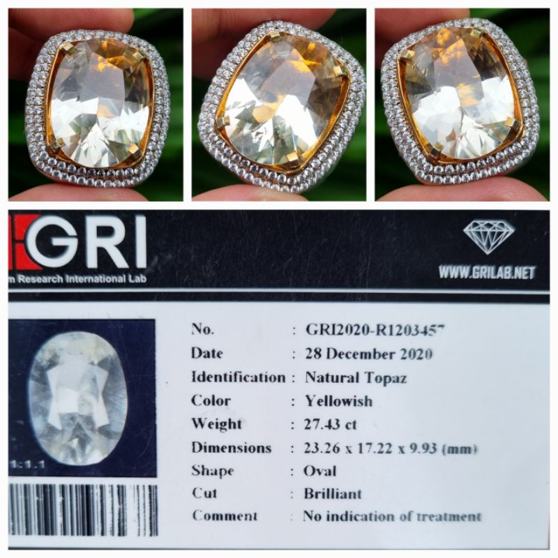 Natural Yellow Topaz No Treatment Jumbo Memo 27.43 crt