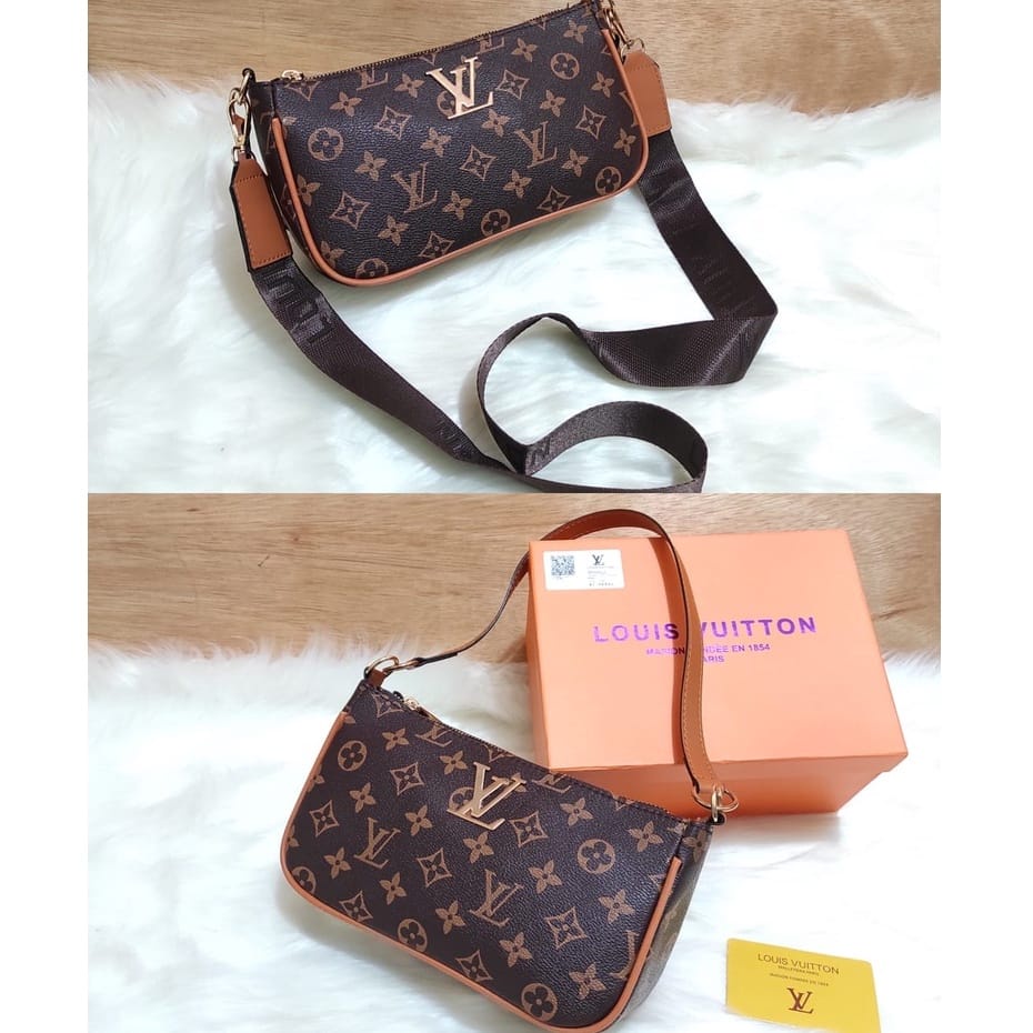 TOP HANDLE BAG LV POUCH SIGNATURE 2 TALI SLEMPANG WANITA