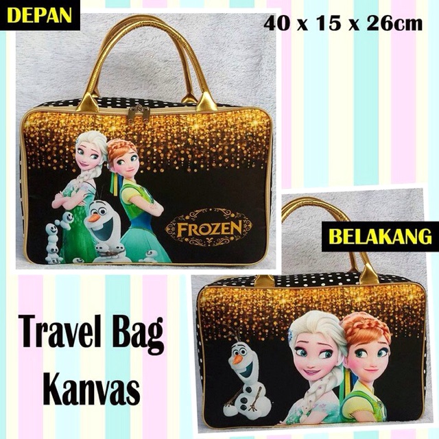 Tas koper travel bag kanvas frozen gold