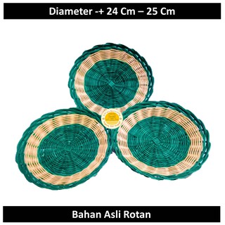 Piring Warna  Hijau  Rotan  Asli Piring Rotan  Hijau  Bahan 