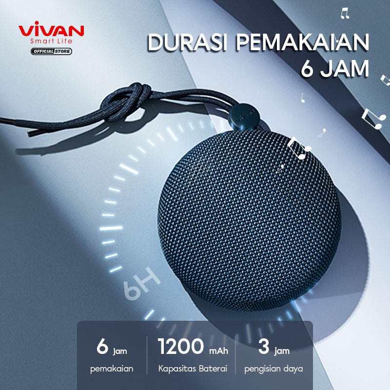 Speaker Bluetooth VIVAN VS2 Portable Mini Wireless Outdoor Waterproof