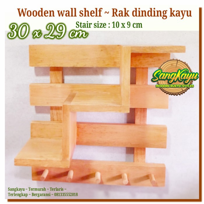 Rak dinding minimalis kayu 30x29 cm rak kayu serbaguna Wooden shelves