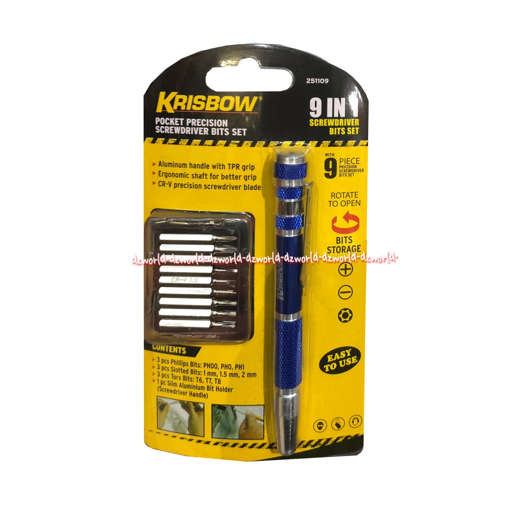 Krisbow Pocket Precision Screwdriver 9in1 Peralatan Obeng Pulpen Obeng Multifungsi Multi Fungsi Kris Bow Obeng Model Pen Balpoint Screw Driver