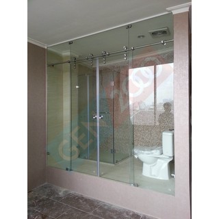 Set Pintu  Sliding  Kaca Frameless  Glass Sliding  Door Set 