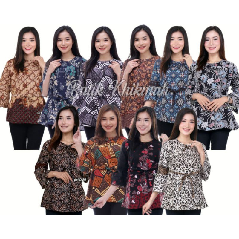 Atasan Blouse Batik Wanita Modern Fashion Wanita Kekinian Batik M L Xl Xxl Ruby And Arsyla<br />