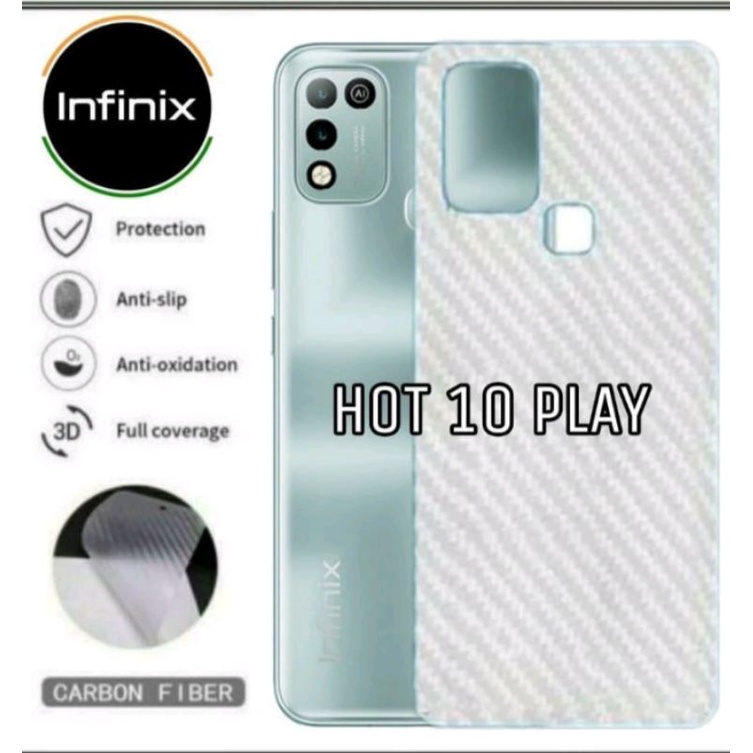 Infinix Hot 10 Play Skin Carbon Antigores Belakang Hp Anti Jamur