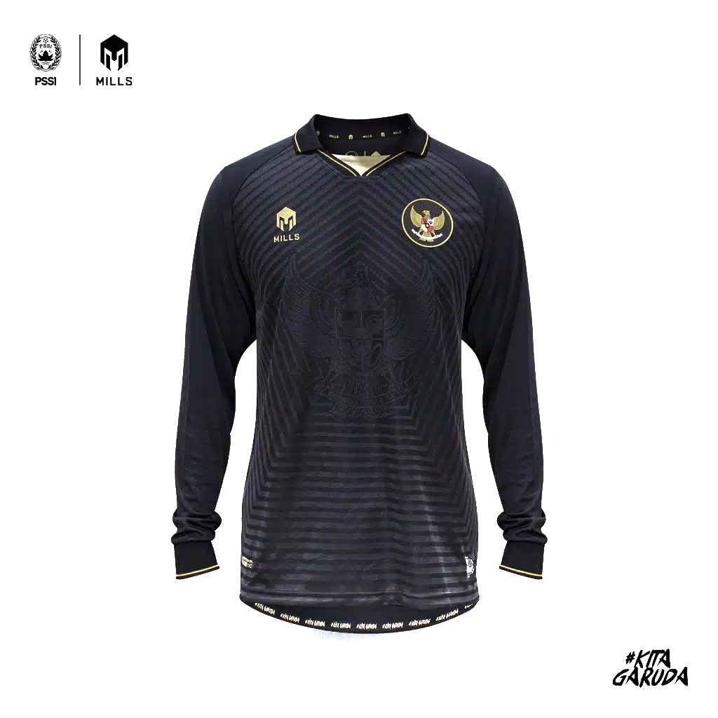 MILLS Timnas Indonesia Jersey Third Player Issue Long Sleeve 1025GR Original Black