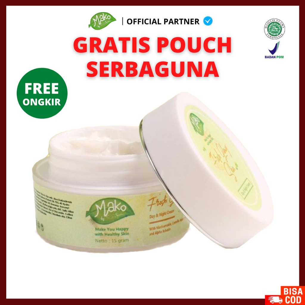 [ FREE GIFT ] MAKO by Seris Fresh Glowy Skin Day &amp; Night Cream Moisturizer, Krim Pelembab Wajah BPOM