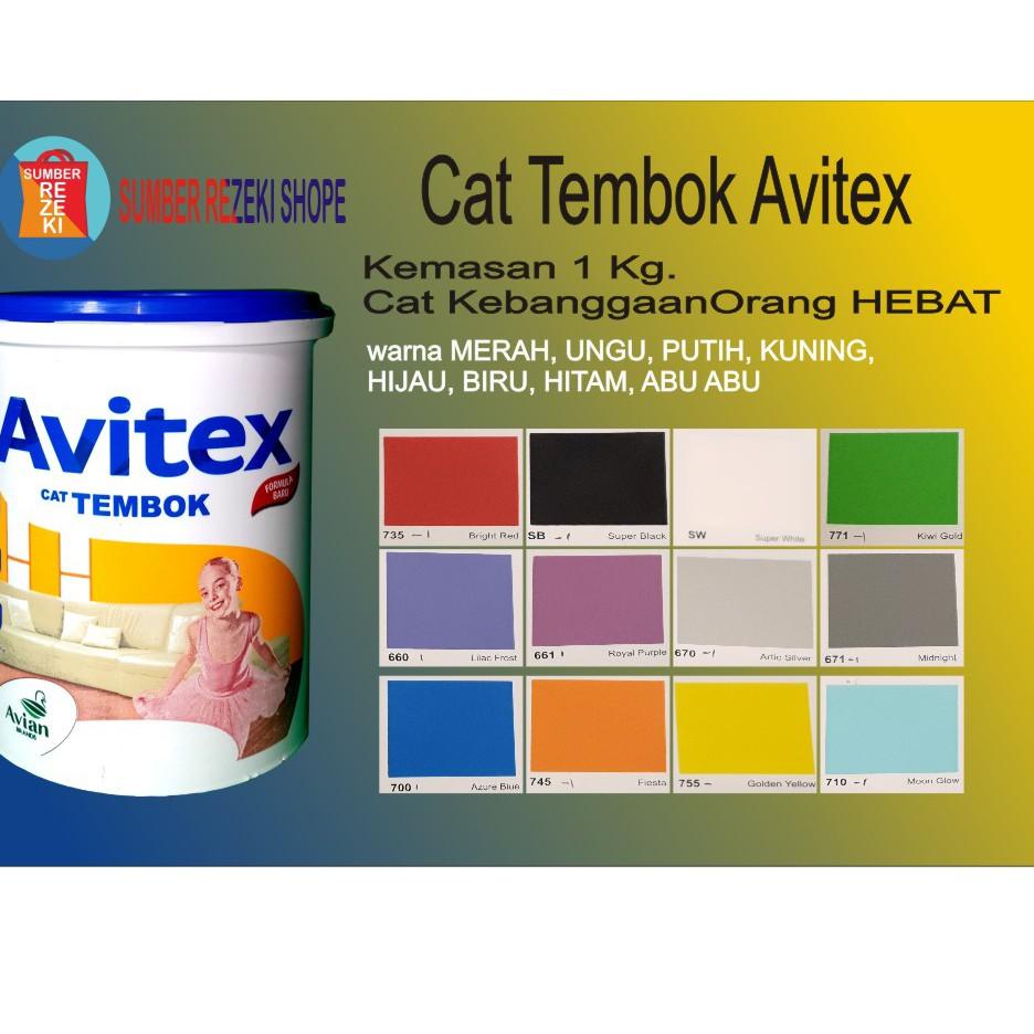 Baru Cat Tembok (Merah,Pink,Kuning,Cream,Hijau) Plafon Gypsum Avitex Interior 1kg Avian Brands 94 ➵