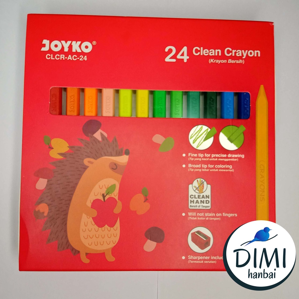 

[DIMI] Joyko Clean Crayon 12 Warna dan 24 Warna
