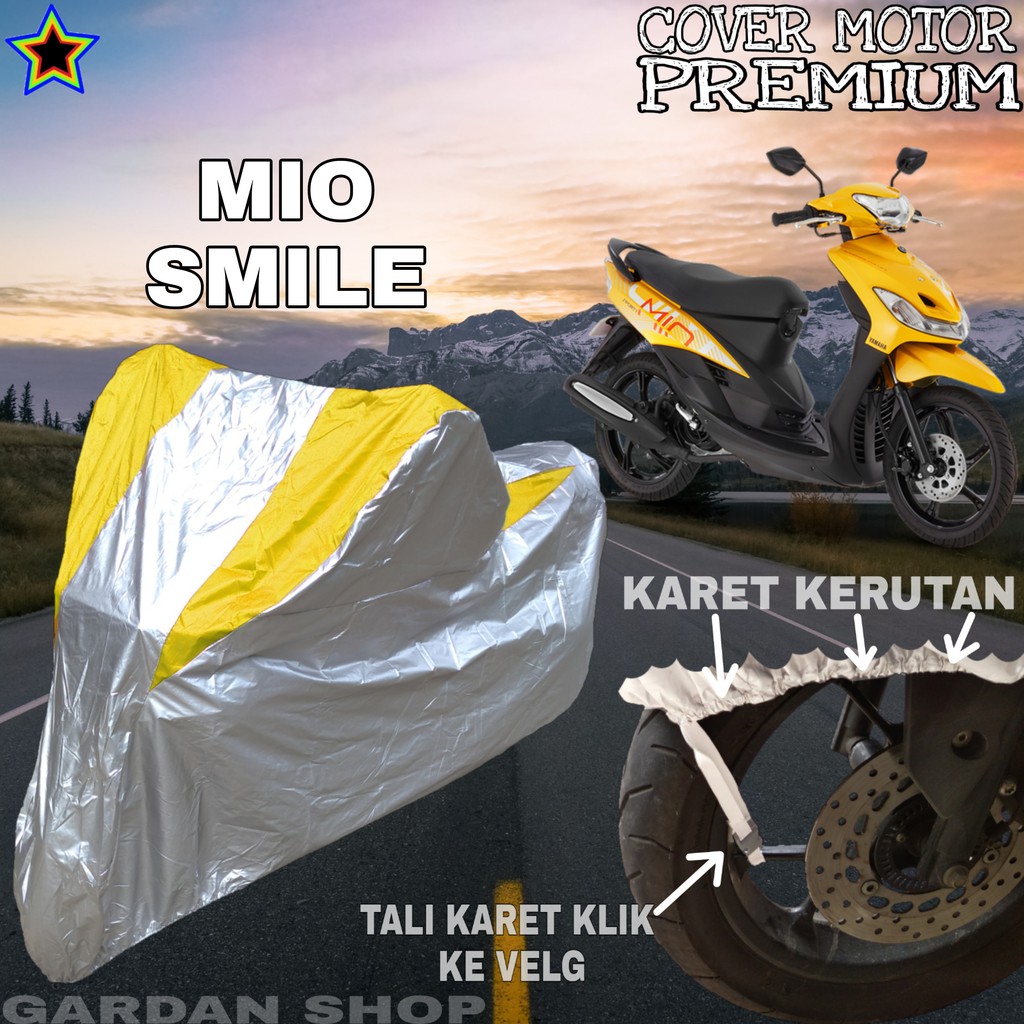 Sarung Motor MIO SMILE Silver KUNING Body Cover Mio PREMIUM