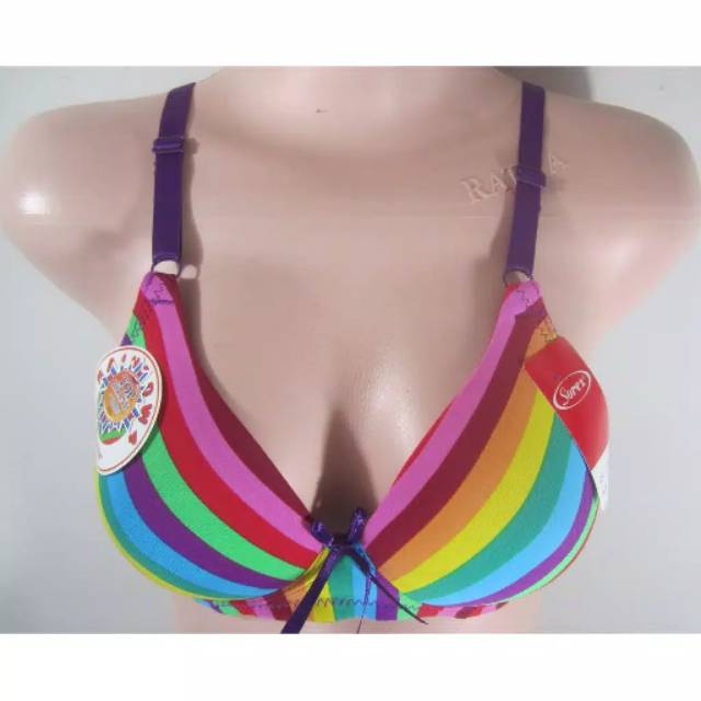Sorex Bra Tanpa Kawat Rainbow Motif Berwarna