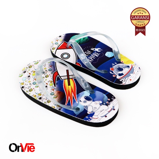 Sendal Jepit Anak Laki Laki Astronot | Sandal Anak Printing UV Motif Luar angkasa