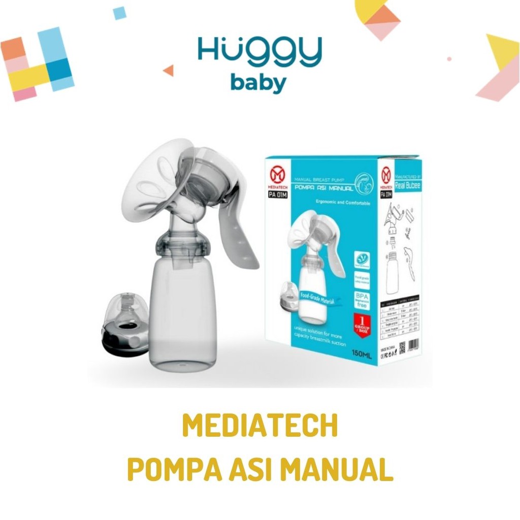 Mediatech Pompa Asi Manual Food Grade BPA Free Breast Pump Real Bubee GARANSI