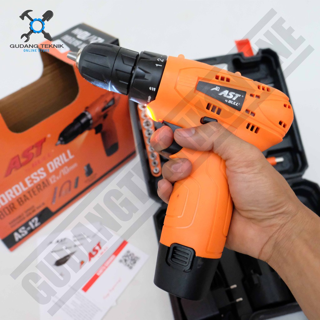 Mesin Bor Cordless AST 12V AS12 - Bor baterai 10mm AST 12 Volt AS-12