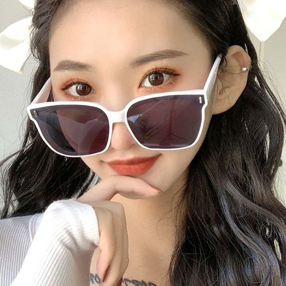 [Elegan] Kacamata Hitam Persegi Panjang Anti UV Kepribadian Leopard Square Street Style Properti Foto Korea Oversize Eyewear