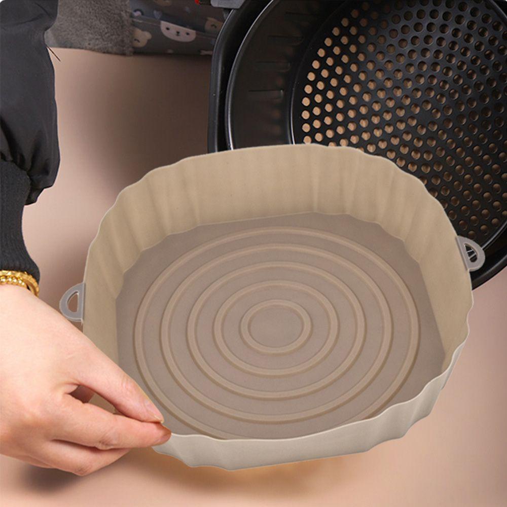 Nickolas1 Air Fryer Tray Silicone 20cm Pot Reusable Fried Chicken Basket Mat Aksesoris Baking Alas Panci Oven