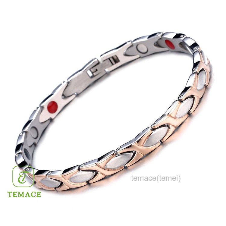 Gelang Titanium Anti Karat Kualitas Tinggi Warna Rose Gold 18K untuk Wanita g932210 #