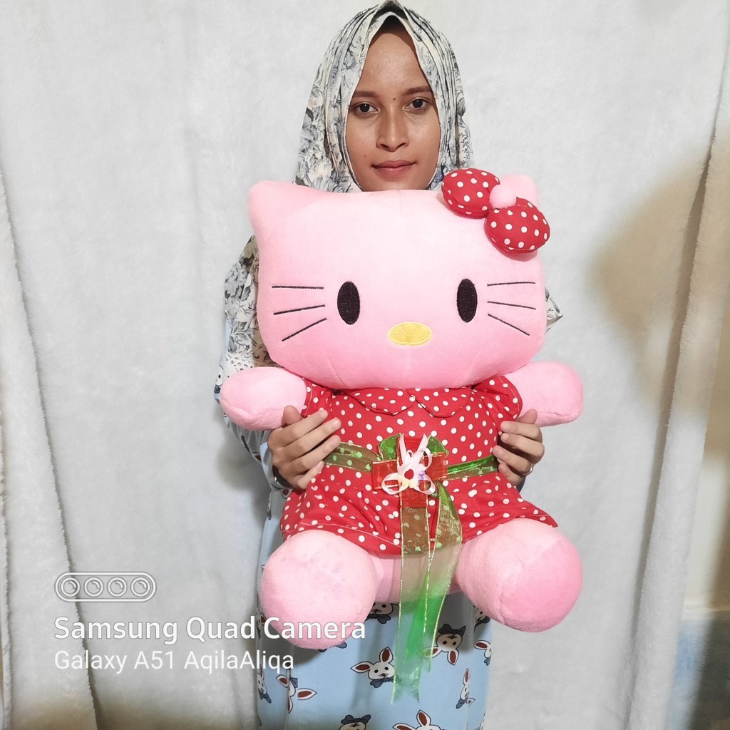 Boneka hello Kitty polkadot pita XL murah