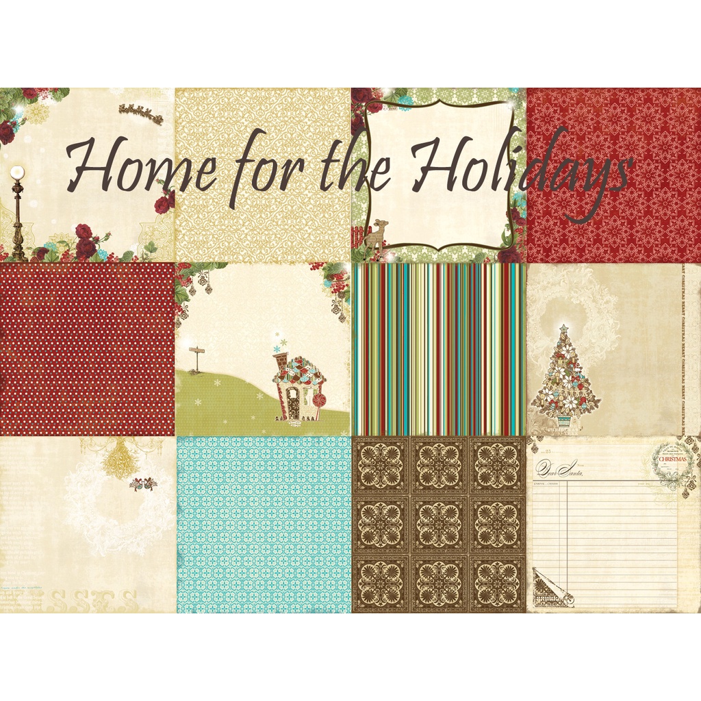 

12x12 Paket Kertas Scrapbooking "Home for the holidays" (12 lembar)