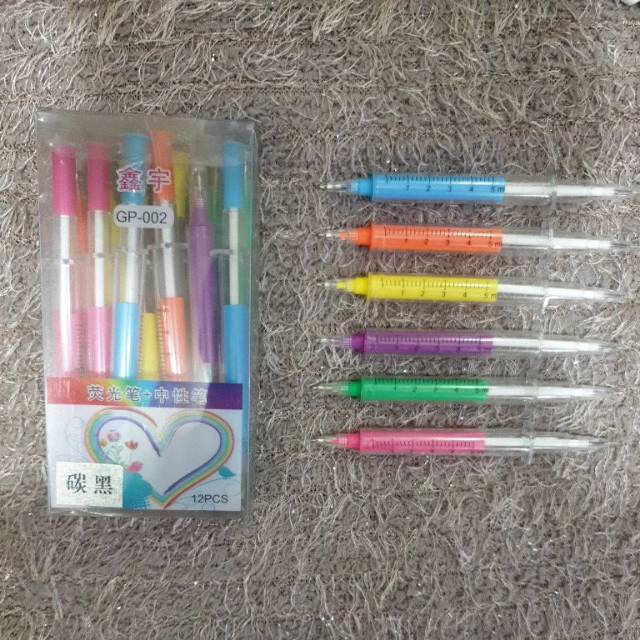 

Bolpen Suntik GP 002 2 sisi isi 12pcs