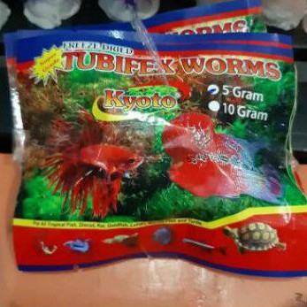 Tubifex Worm Cacing Kering Pakan Ikan Cupang Louhan Makanan Kering