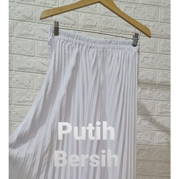 CELANA KULOT PLISKET PREMIUM JUMBO M FIT TO XXL-putih bersih