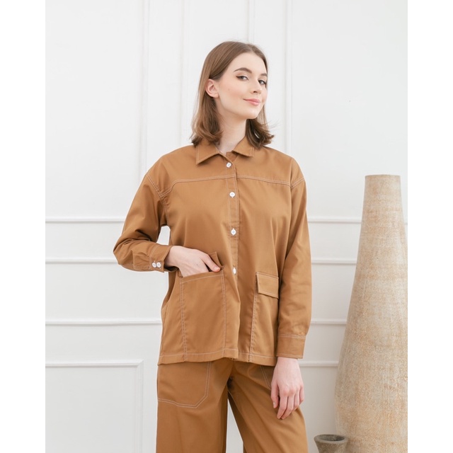 Kemeja Wanita Oversize Cora Outer Drill