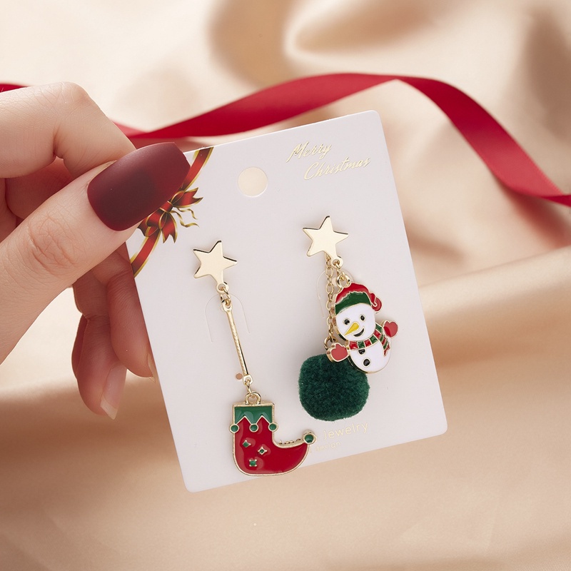 Fancyqube Christmas Earrings Merry Christmas Decorations For Home Navidad 2021 Christmas Ornaments Xmas Navidad Gifts