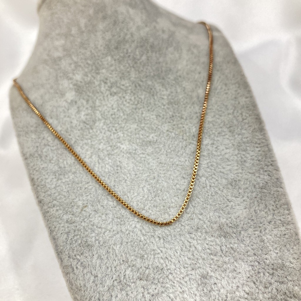 Kalung Titanium Motif Itali Polos Anti Karat Anti Alergi Dewasa 45cm