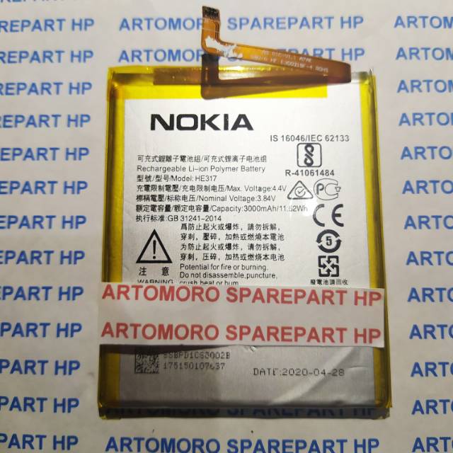 BATERAI BATRE BATTERY NOKIA 6 HE317 TA1000 TA1003 ORIGINAL