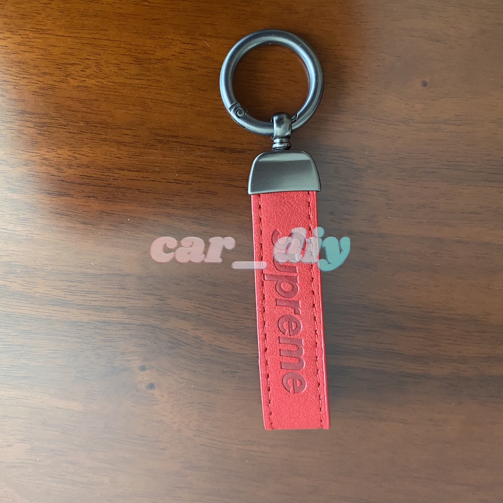 2022 Tali Lanyard Gantungan Kunci Mobil Bahan Kulit Asli Dengan Gesper Metal Bentuk Kotak