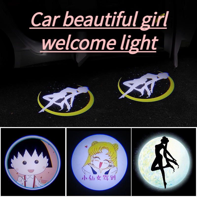 Lampu Atmosfir Mobil Motif Kartun Perempuan Lucu