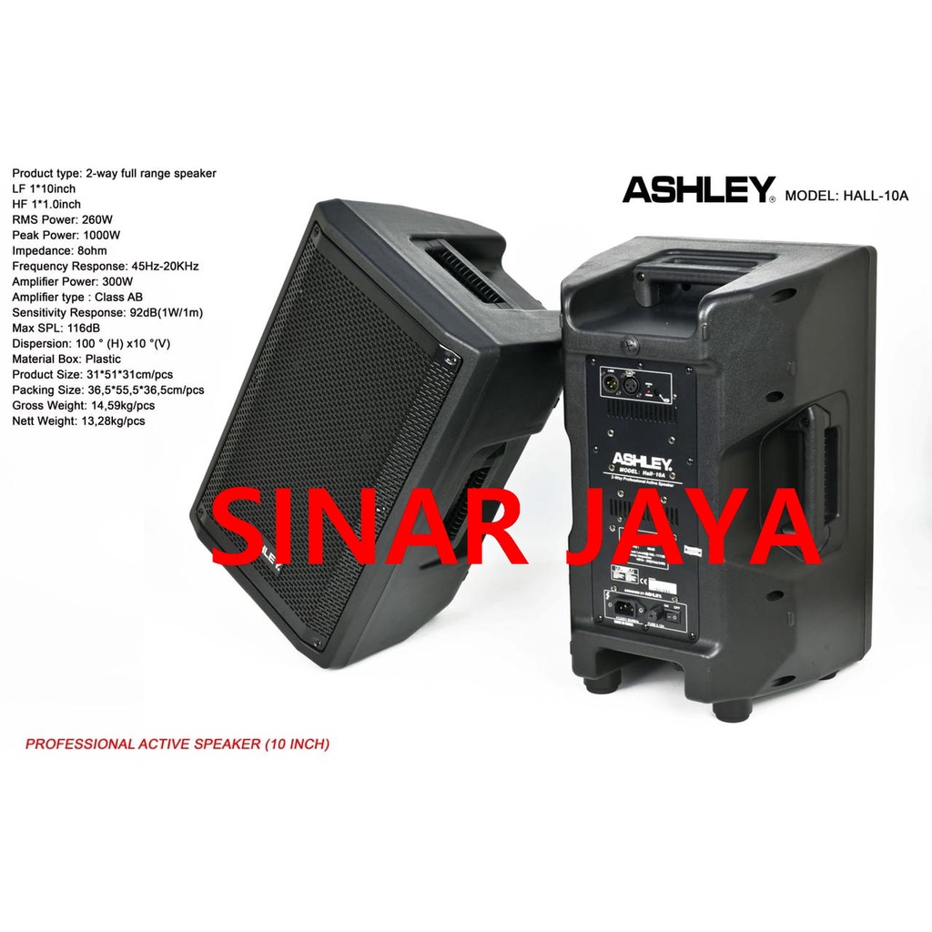 Speaker Aktif 10 Inch Ashley Hall10a Hall 10a Original Ashley