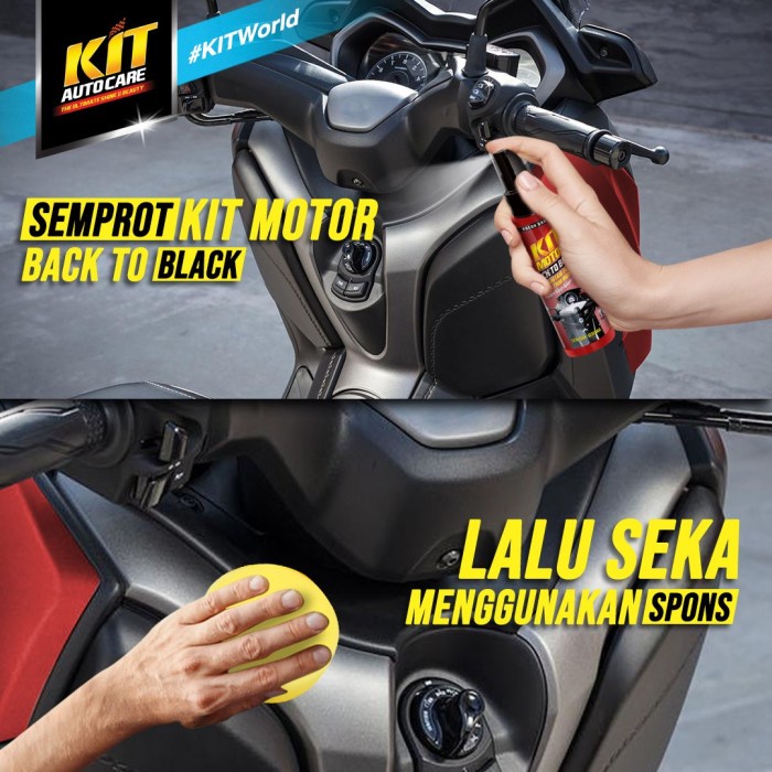 Kit Back To Black Pump 115 ml Restorer Penghitam Plastik &amp; Trim Motor