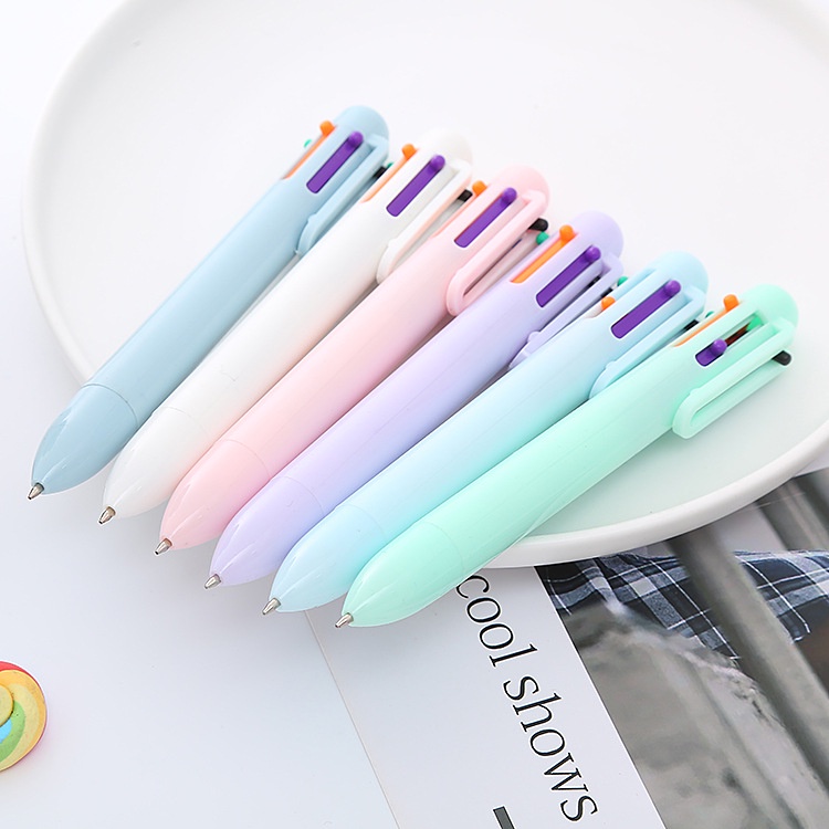 Pulpen 6 In 1 Warna Macaron Untuk Alat Tulis Pelajar