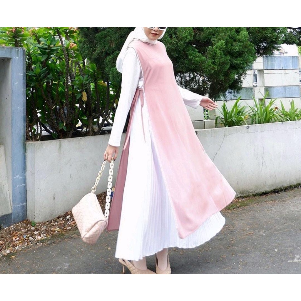 COD - OJIN LONG VEST INNER PANJANG KEKINIAN FASHION MUSLIM STYLISH/INNER/VESTROMPI - ABEELA