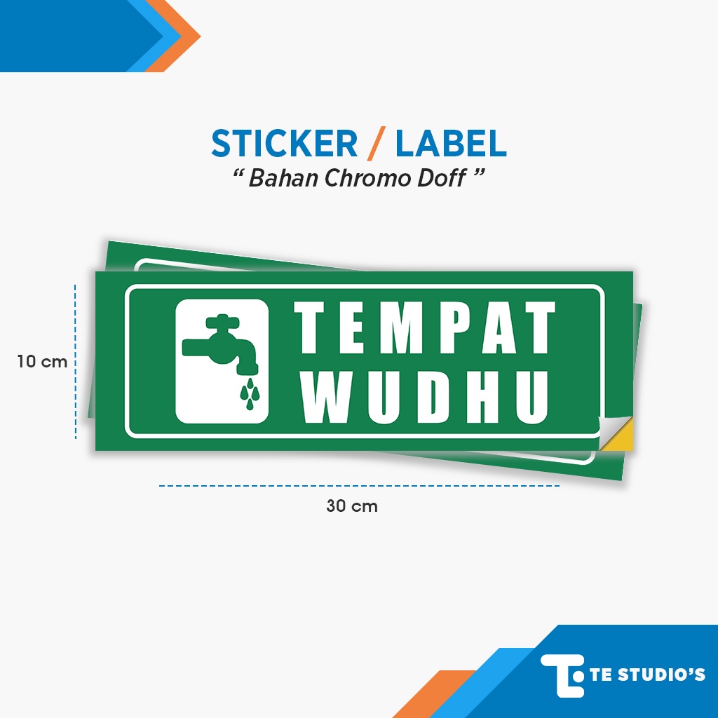 Jual Stiker Tempat Wudhu Sticker Rambu Tanda Sign Masjid Mushola Label