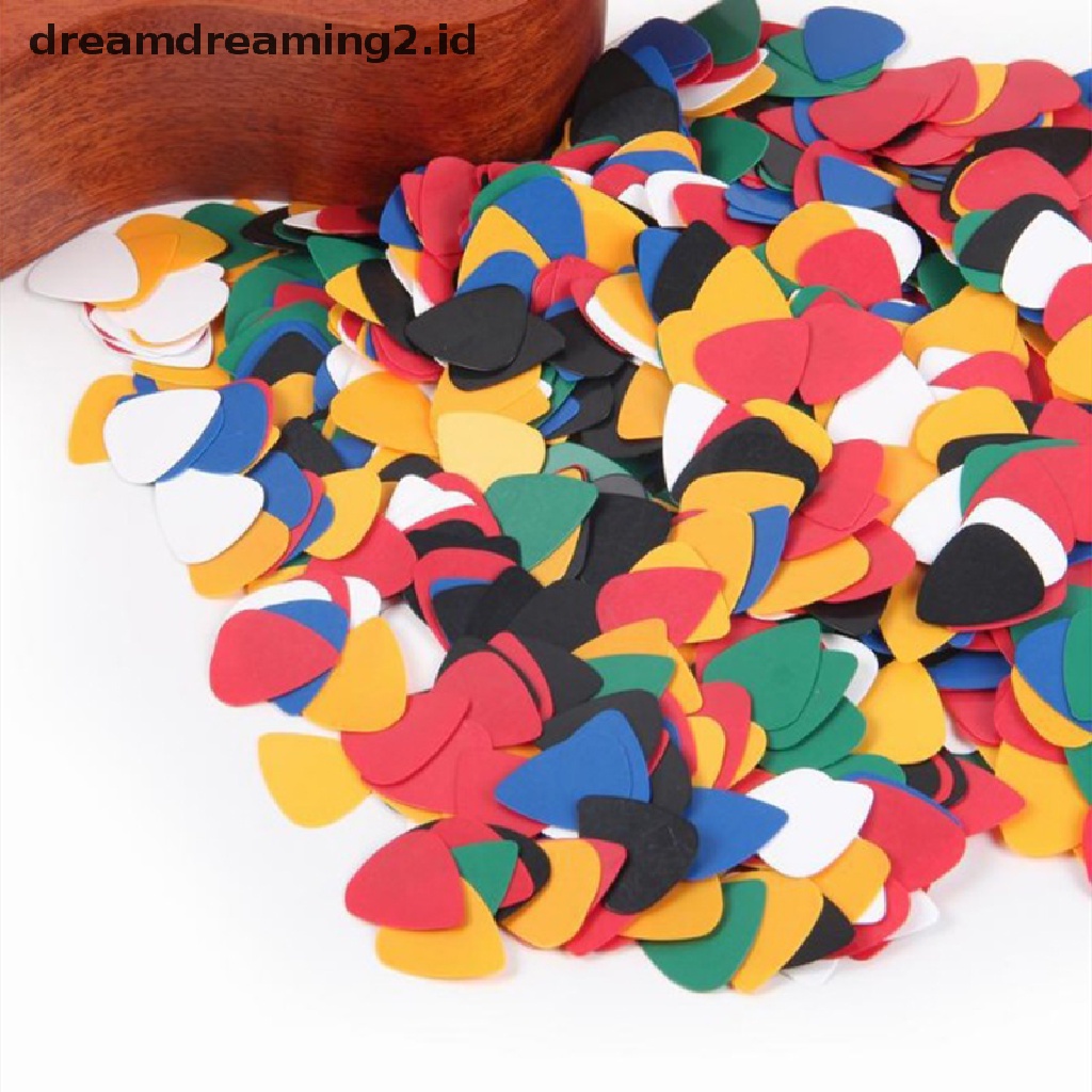 100pcs Pick Plectrums Bahan ABS Untuk Gitar Akustik / Ukulele / Bass Elektrik