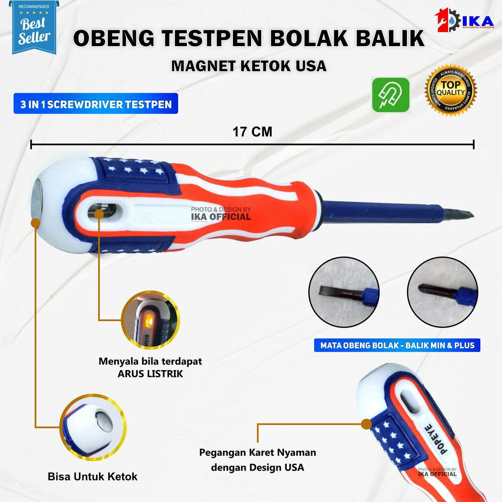 Obeng Bolak Balik USA Amerika 4 Inch Obeng Plus Minus Termurah Obeng 2 Way USA 4 inch