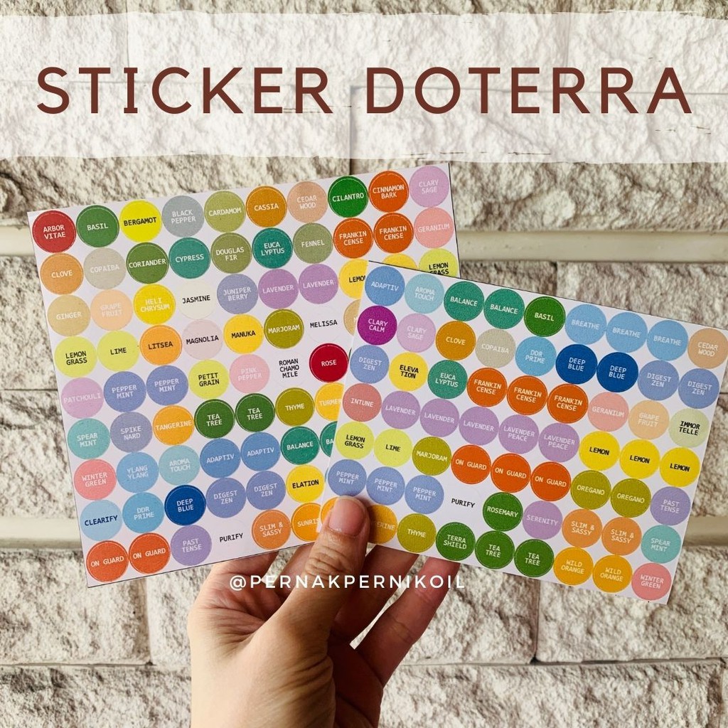 

Label sticker doterra basic 63pcs 90 pcs botol essential oil bottle stiker waterproof