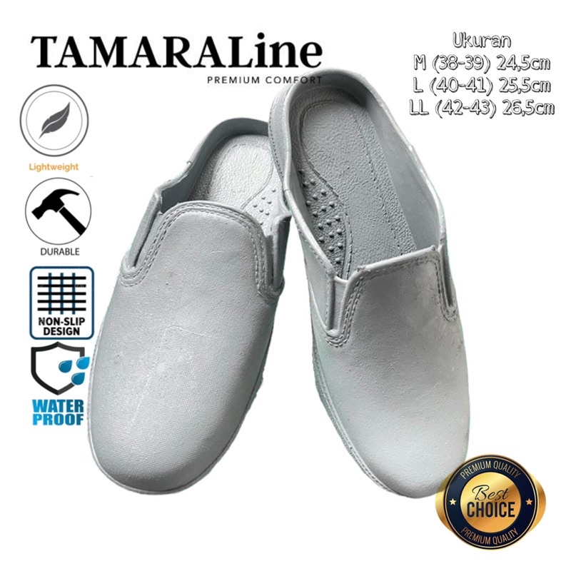 Sepatu Sandal Selop Slide Slip on Karet Pria Dewasa / Remaja - TAMARALINE 202 / Bahan Premium Lentur Empuk Ringan Kuat Anti Slip Anti Air / Model Casual Santai Rumah Kerja Outdoor Kamar Mandi  Murah Original