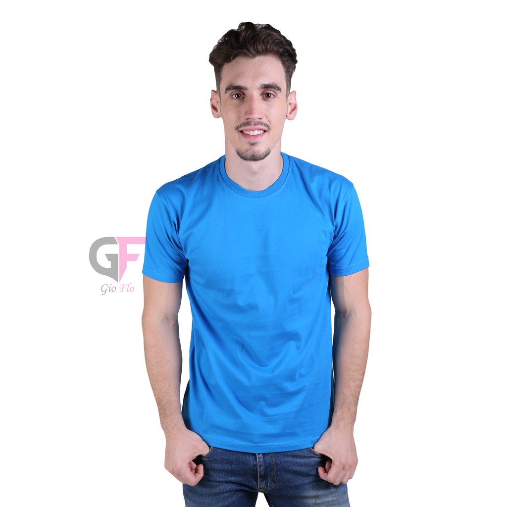 GIOFLO Atasan Polos Baju T Shirt Smart Casual Turkis / PLS 32