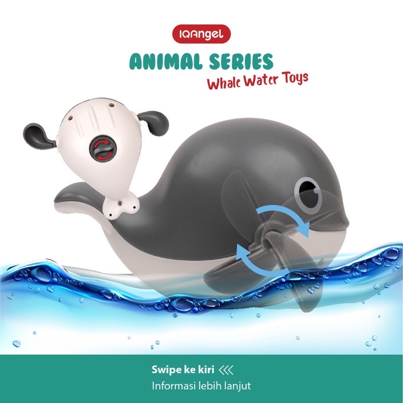 IQ Angel whale water toy mainan renang mandi anak