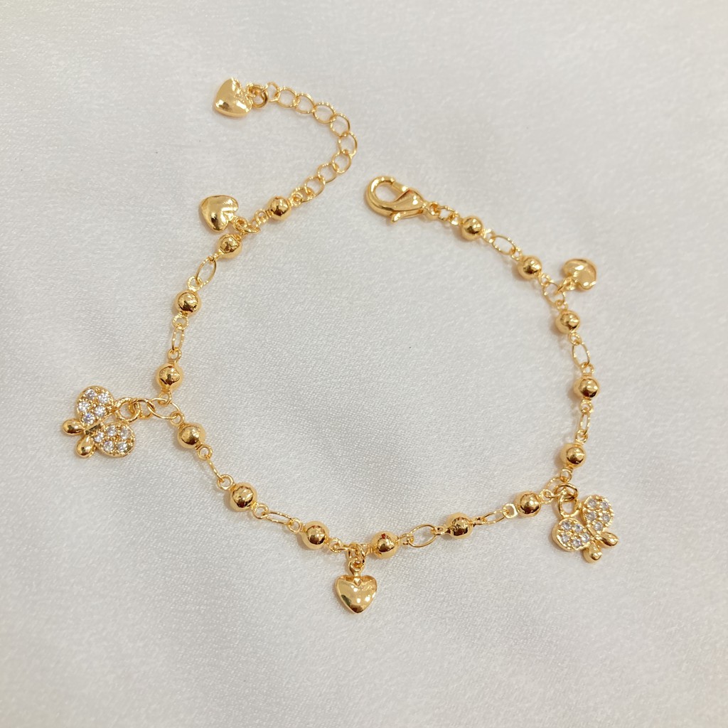 Gelang Tangan Jurai Wanita Lapis Emas Permata Aksesoris Fashion