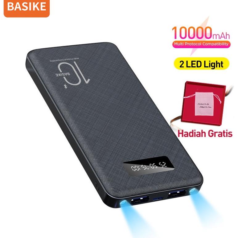 Power Bank Fast Charging Powerbank 20000 Mah 10000 Mah 30000 Mah Dual Usb Flashlight Led Mini Basike