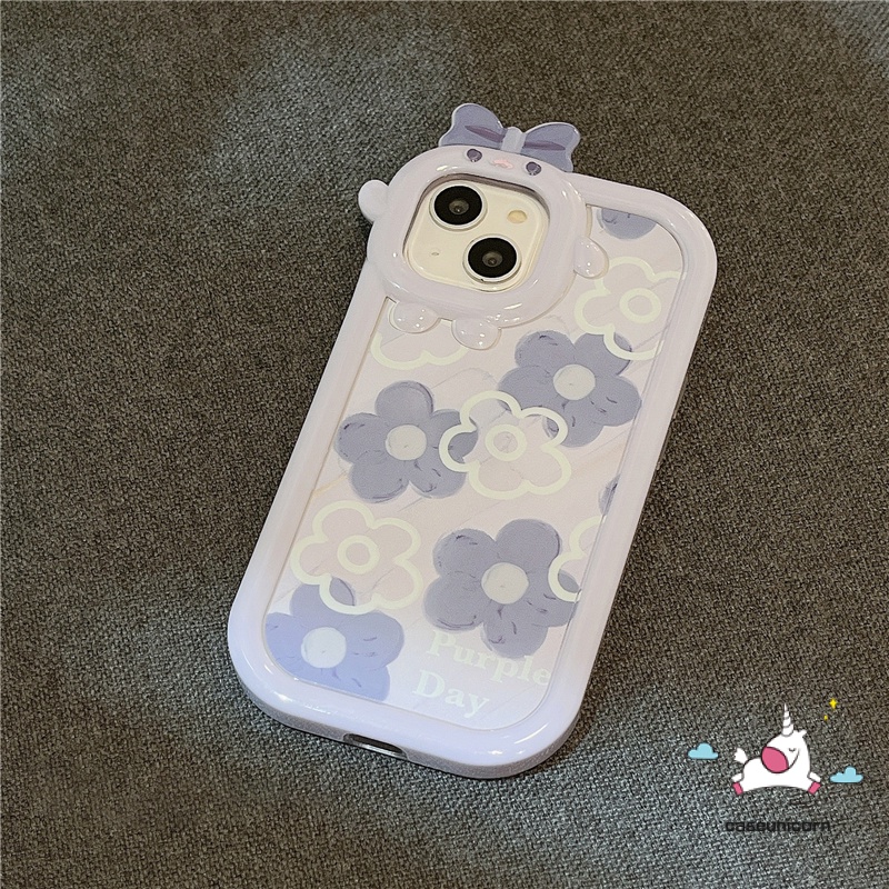 Flower Case Samsung A50 A14 A04E A04 A13 A12 A32 A50s A30s A51 A52 A52s A31 A22 A23 A04s M32 A33 A53 A73 A11 A21s A71 A53 A03 A03s A02s Bow Little Monster Lens Soft Flowers Cover